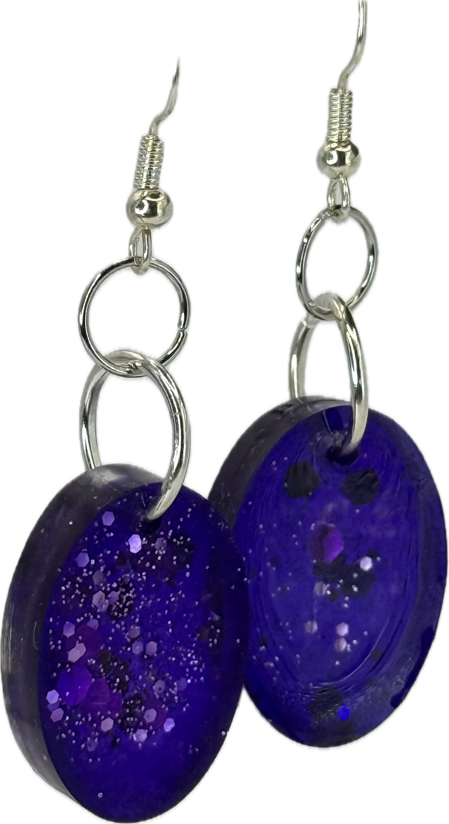 Dark Purple Sparkle Oval