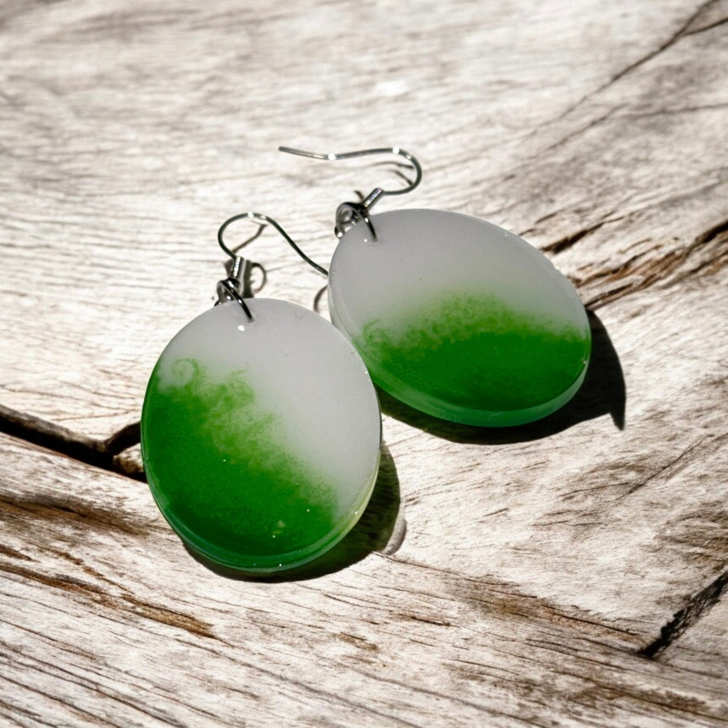 Green White Oval