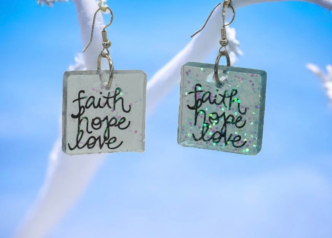 Faith Hope Love Sparkle Square