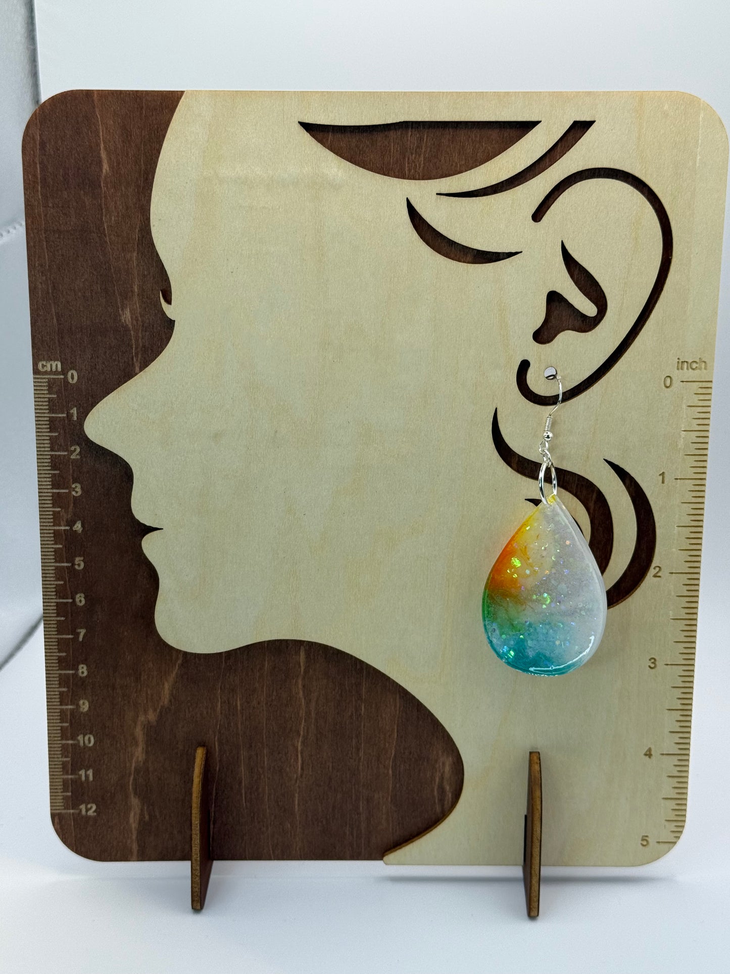 Multicolor Clear Blend Oval Drop