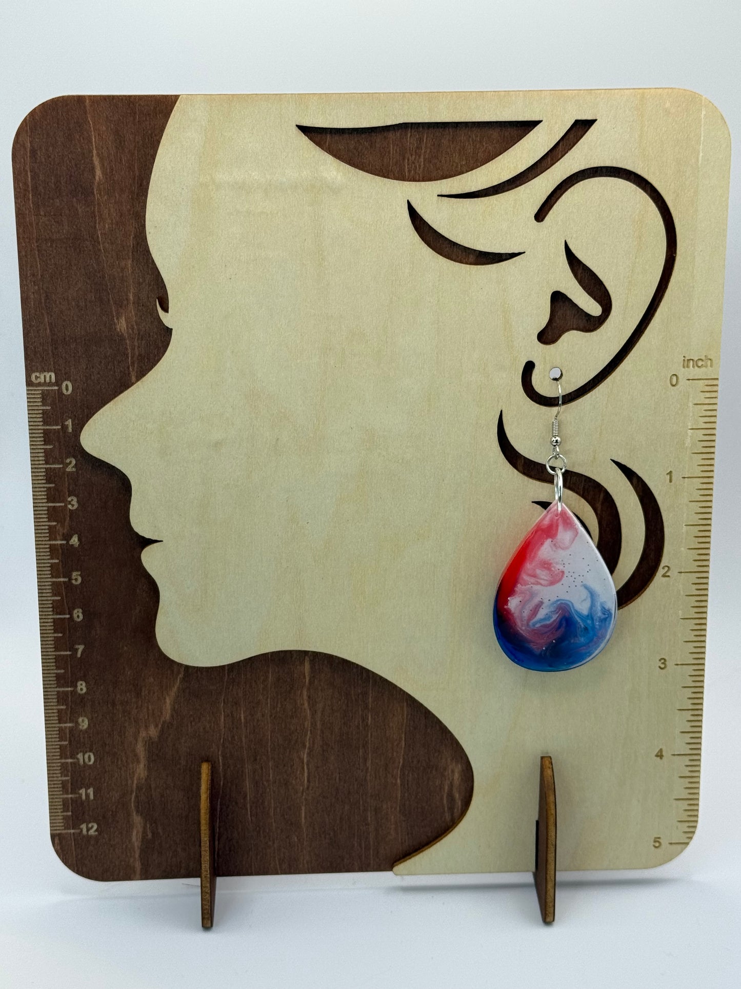 Red White Blue Blend Drop Oval