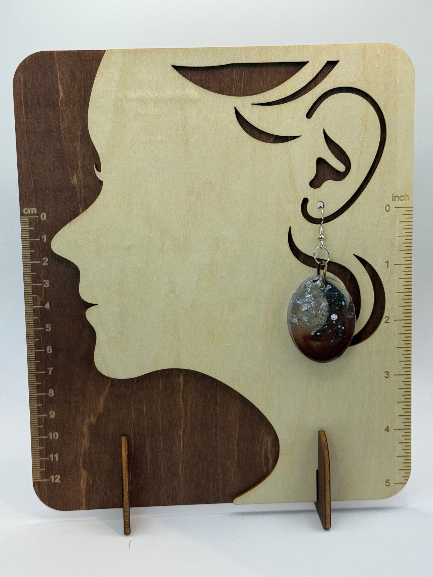 Brown Silver Foil Blend Oval