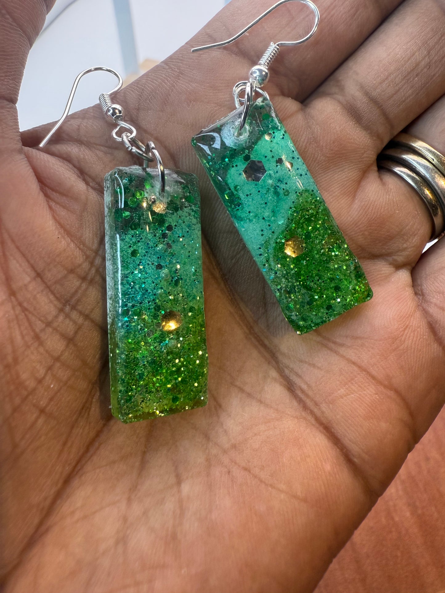 Green Blend Sparkle Rectangle
