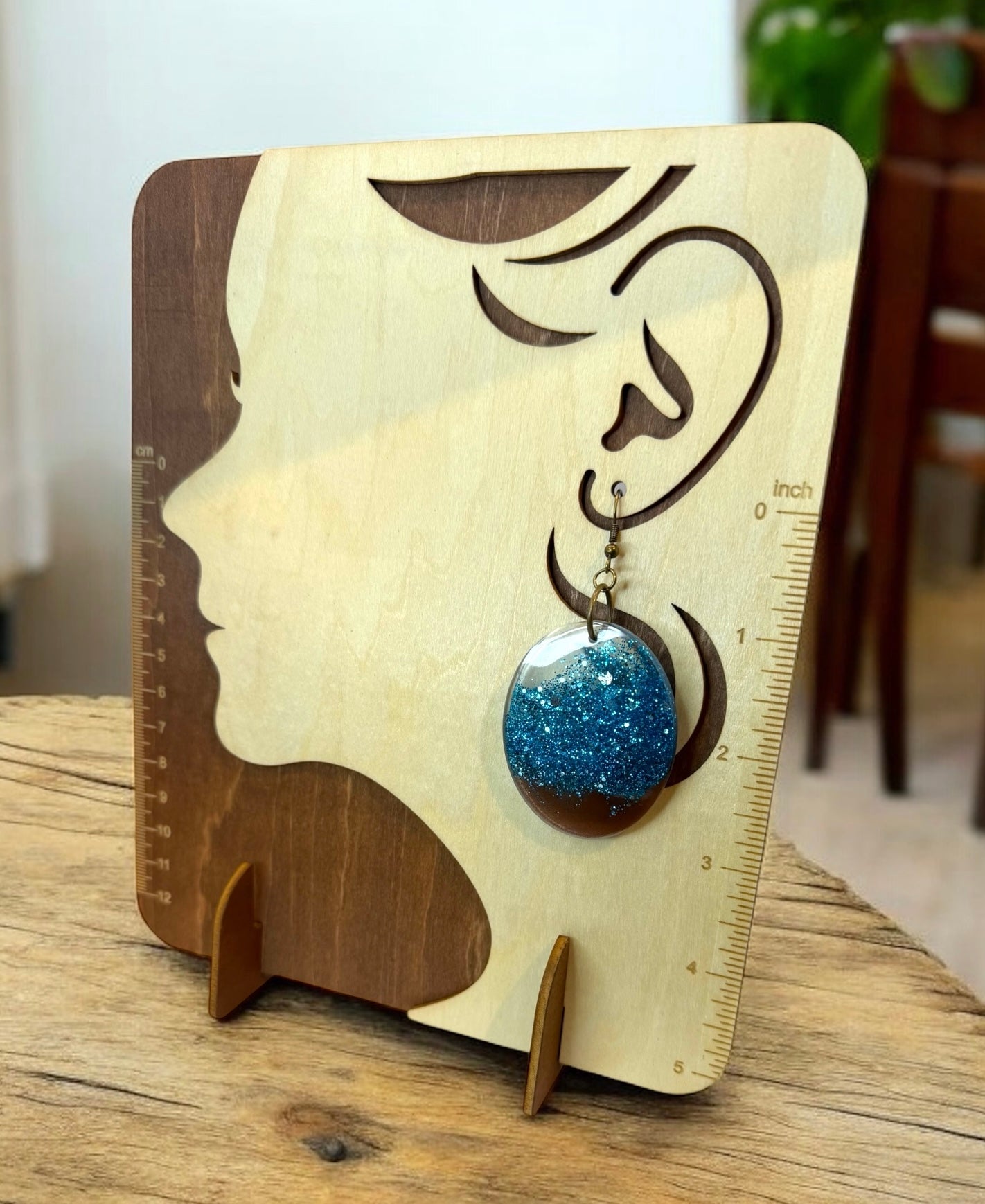 Blue Sparkle Brown Blend Oval
