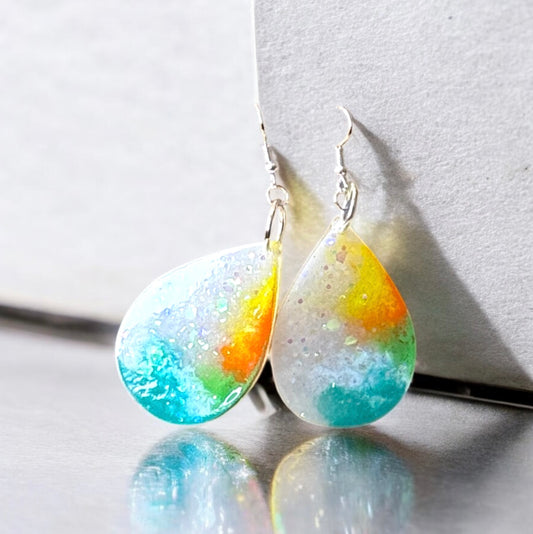 Multicolor Clear Blend Oval Drop