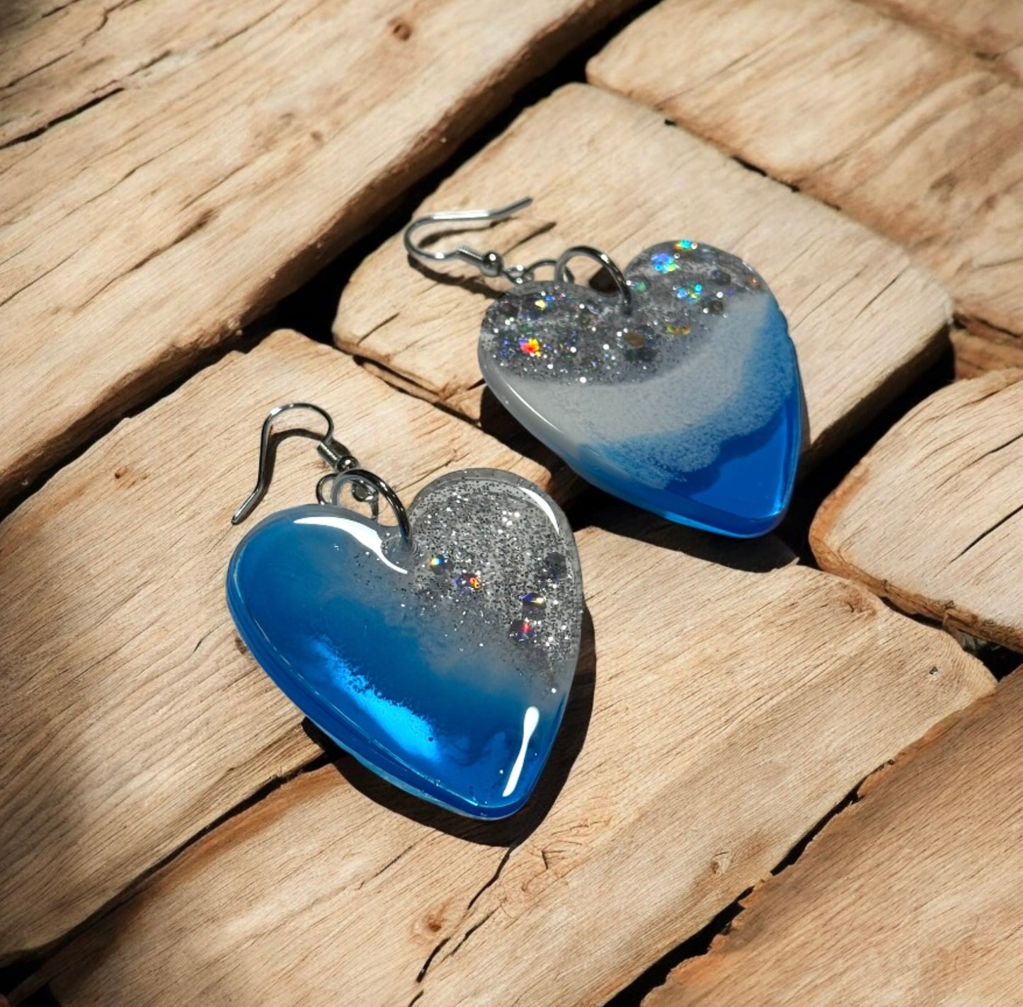 Blue White Sparkle Heart