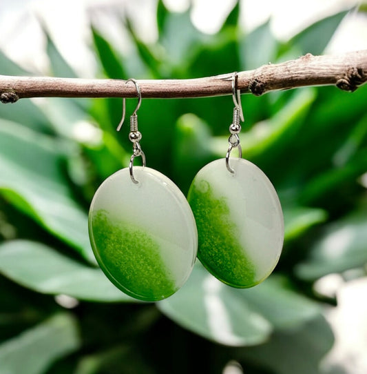 Green White Oval