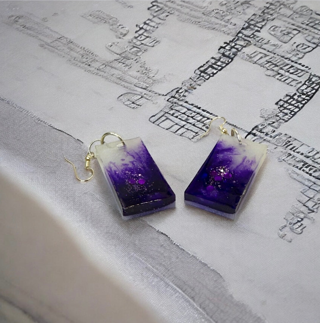 Purple White Blend Rectangle Glow-in-the-Dark