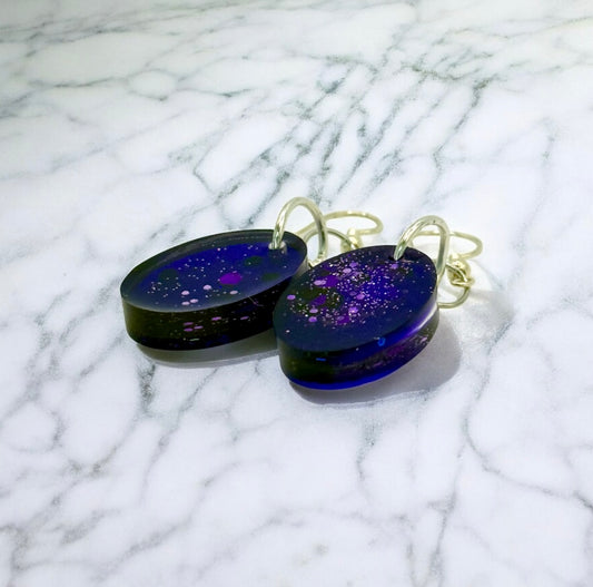 Dark Purple Sparkle Oval