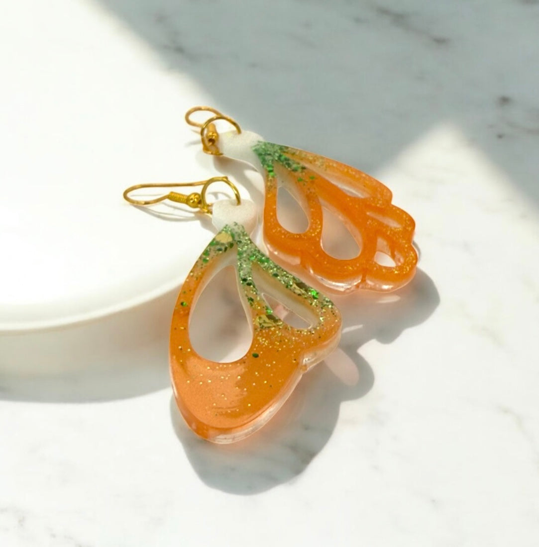 Orange Green White Sparkle Curls