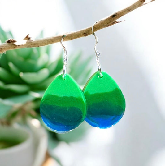 Blue Green Drop Oval
