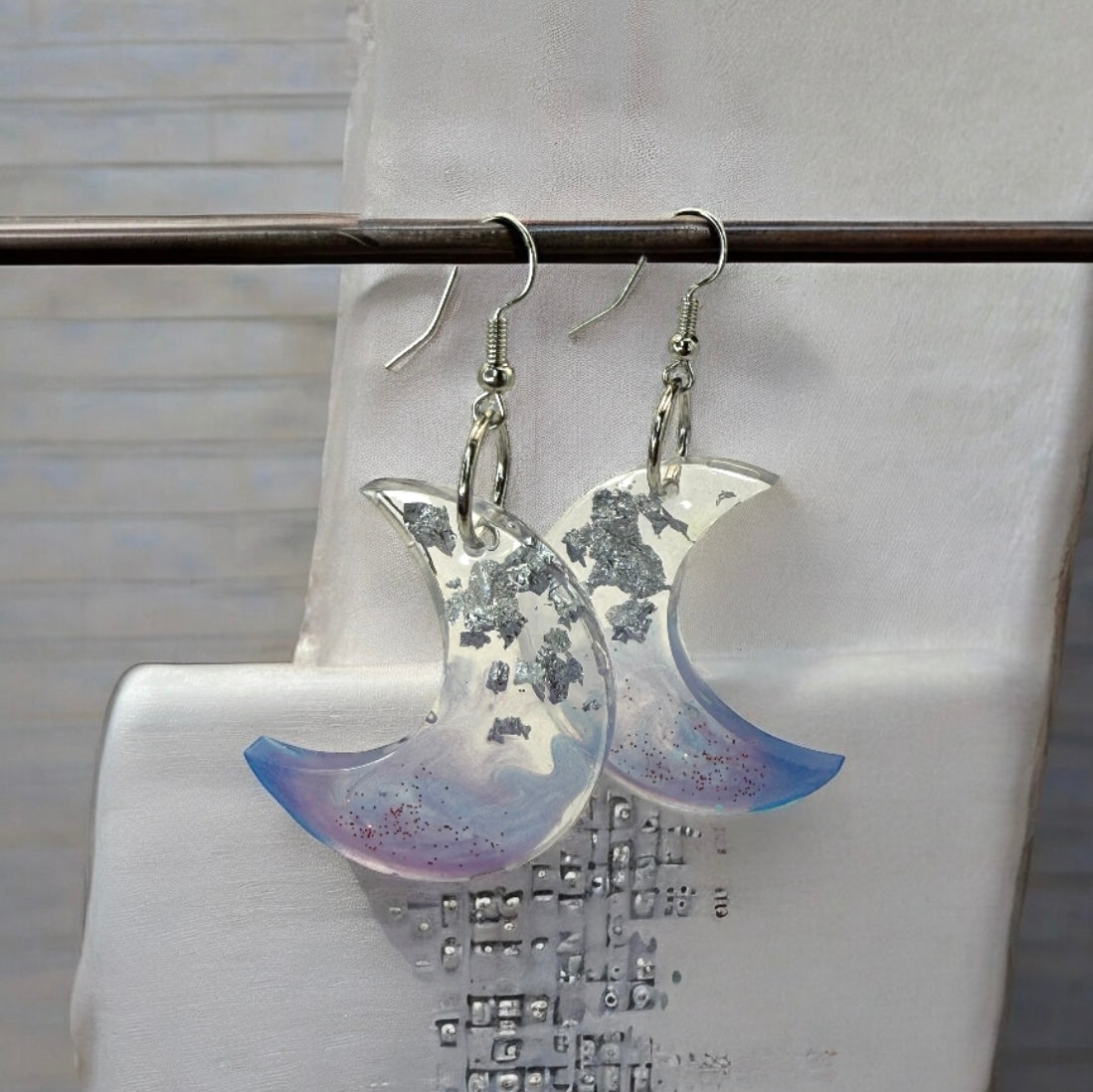 Light Purple Blue Silver Foil Crescent