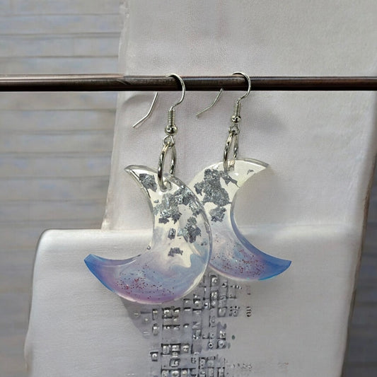 Light Purple Blue Silver Foil Crescent