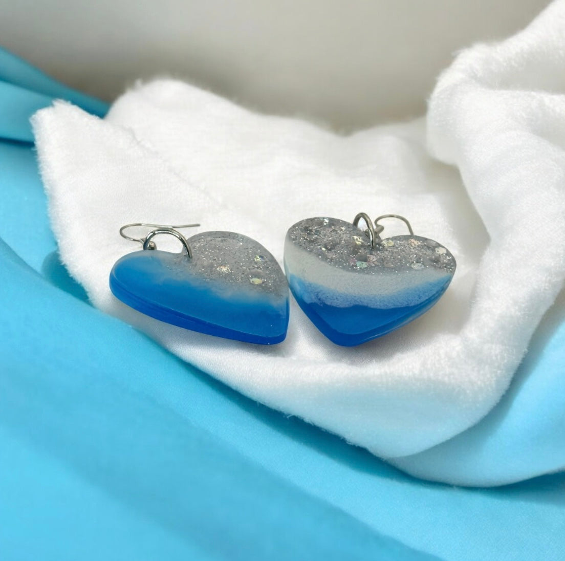 Blue White Sparkle Heart