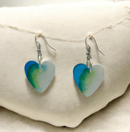 Blue Green White Blend Heart