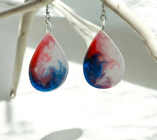 Red White Blue Blend Drop Oval