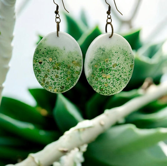 Green Sparkle Oval