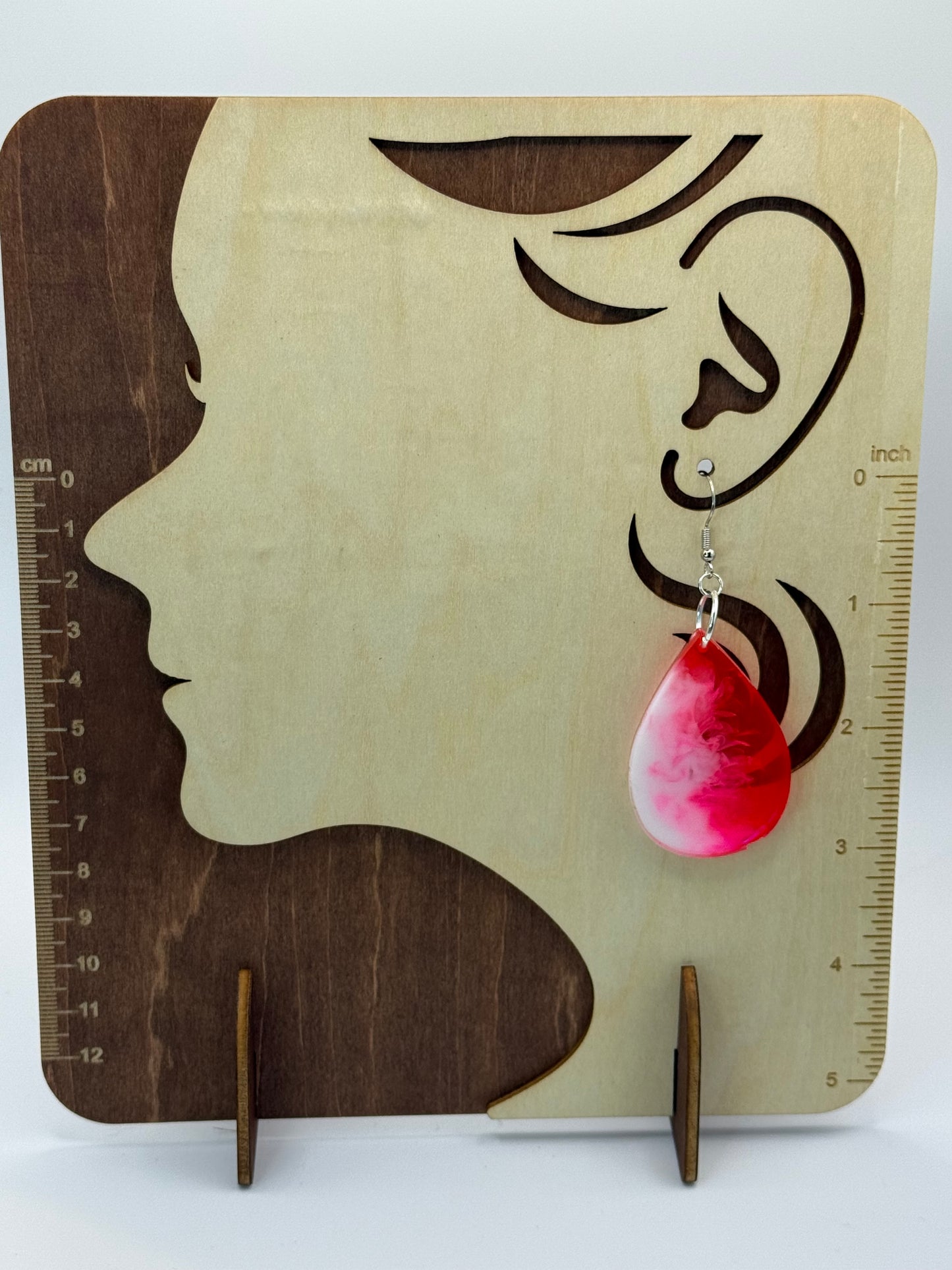 Pink White Drop Oval
