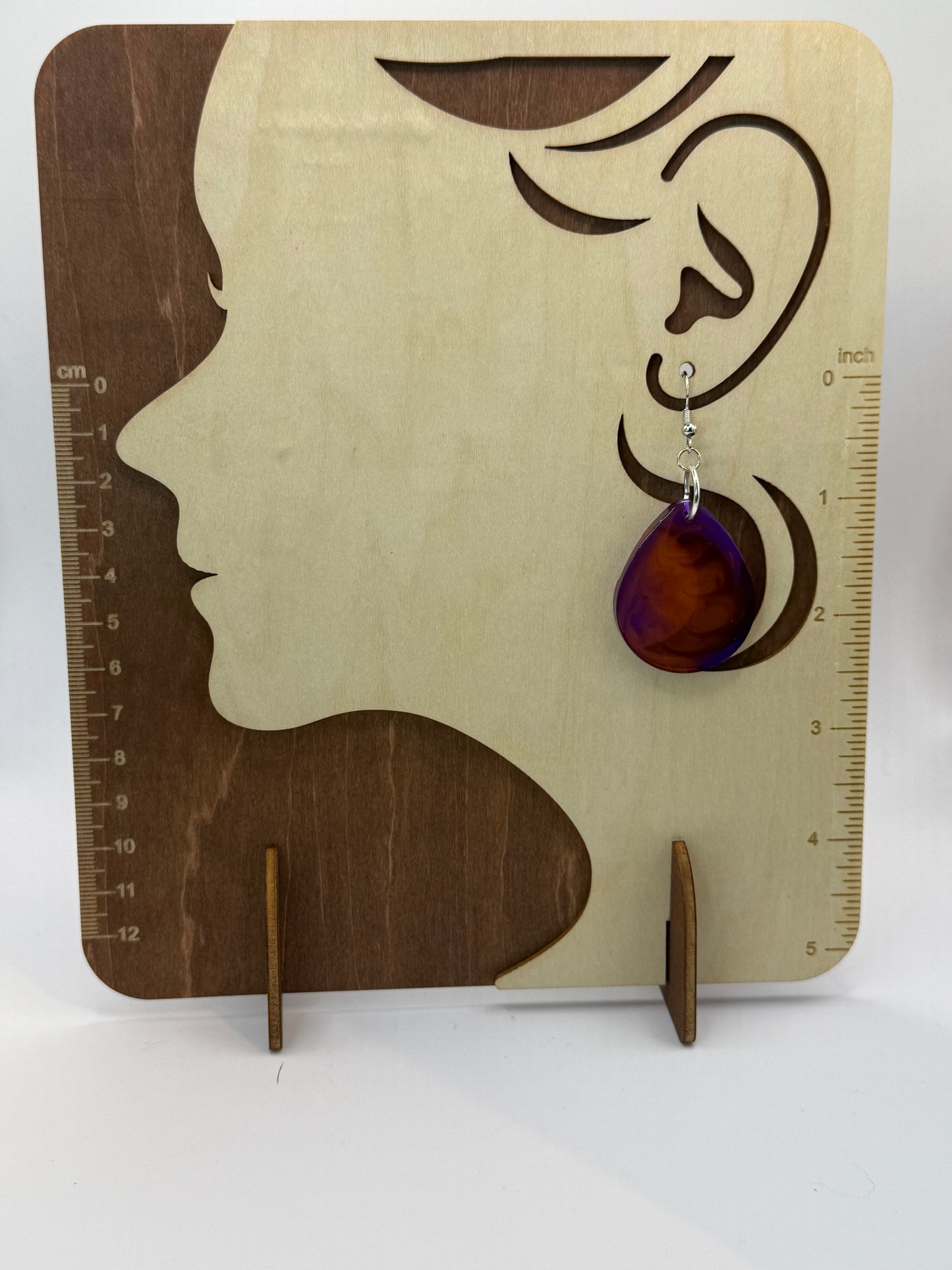 Purple Orange Swirl Drop Oval