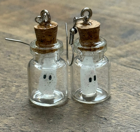 Mini Cork Jar Ghost Glow-in-the-Dark