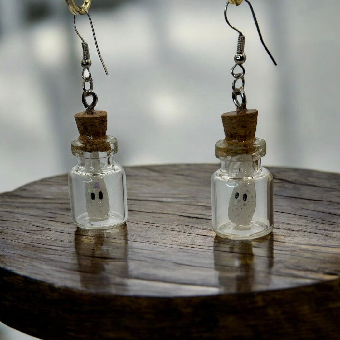Mini Cork Jar Ghost Glow-in-the-Dark