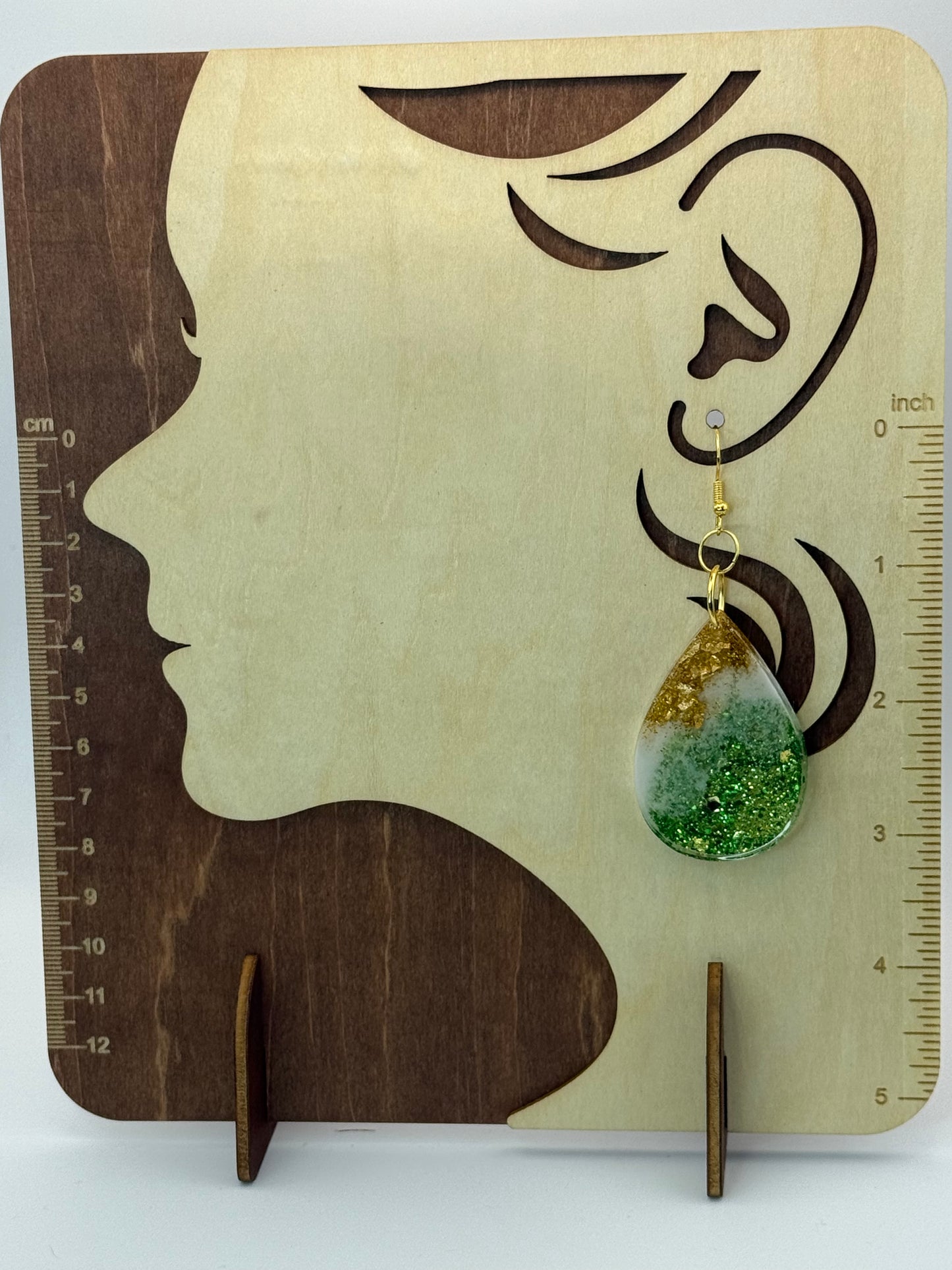 Green Sparkle Gold Foil Drop