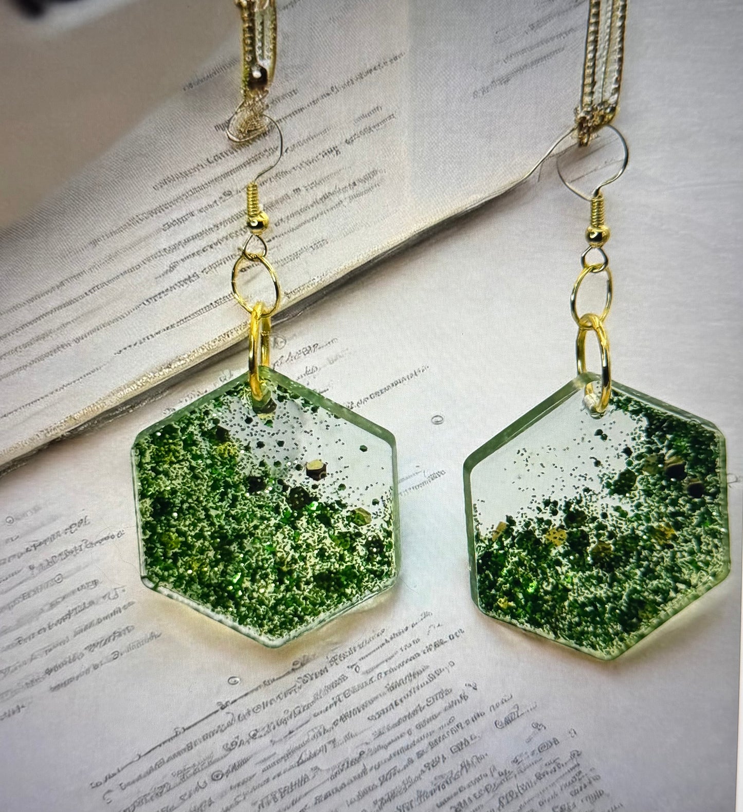 Green Hexagon Sparkle
