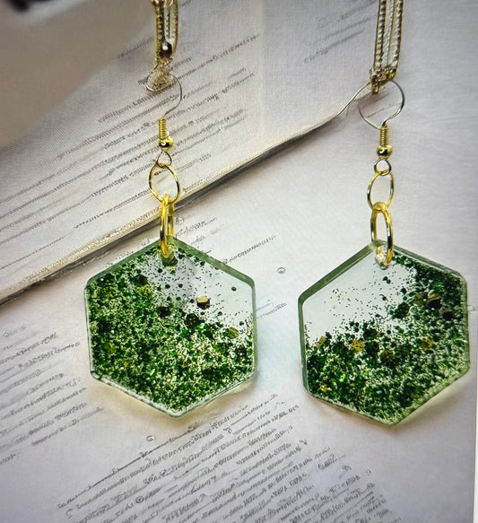 Green Hexagon Sparkle