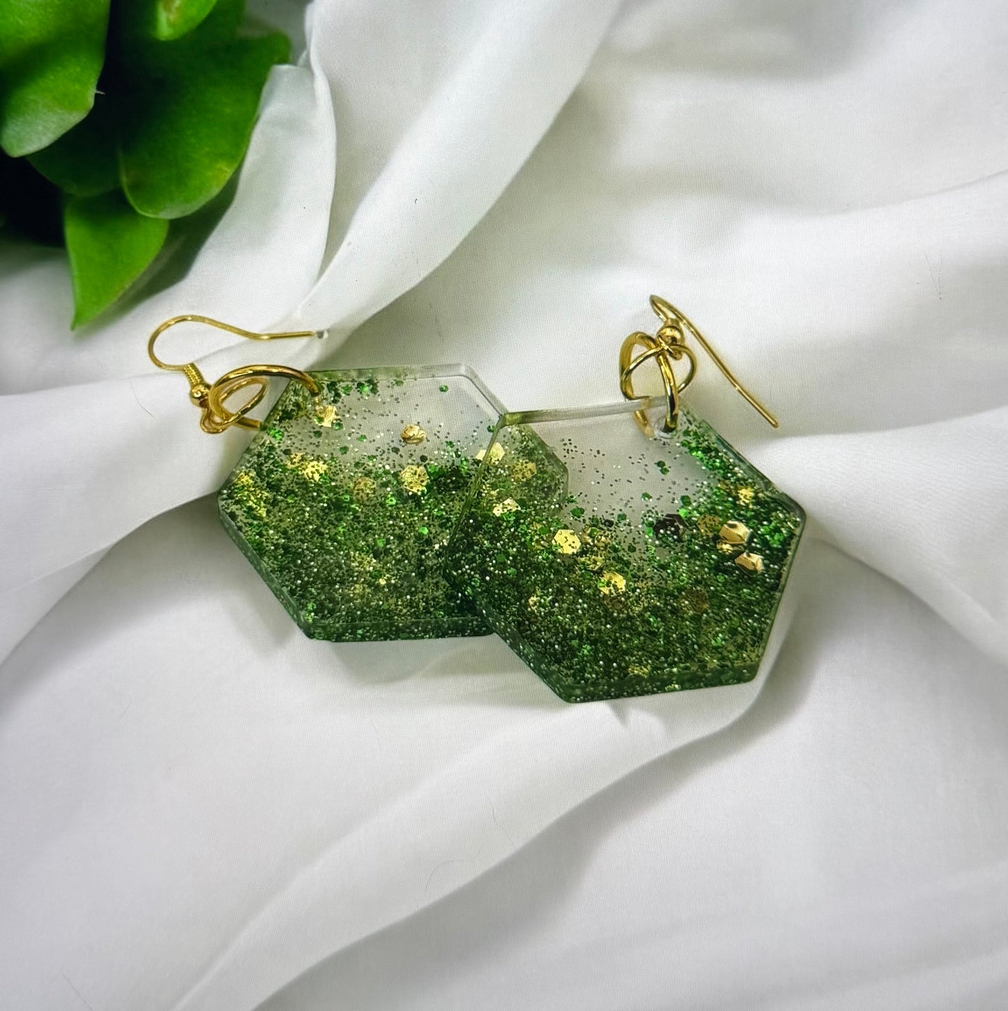 Green Hexagon Sparkle
