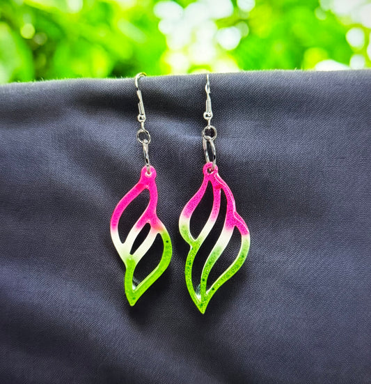Pink White Green Curl