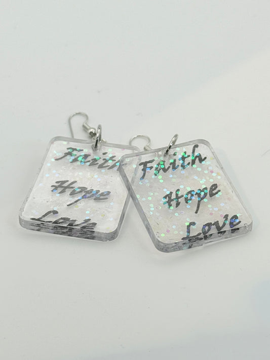 Faith Hope Love Sparkle Square